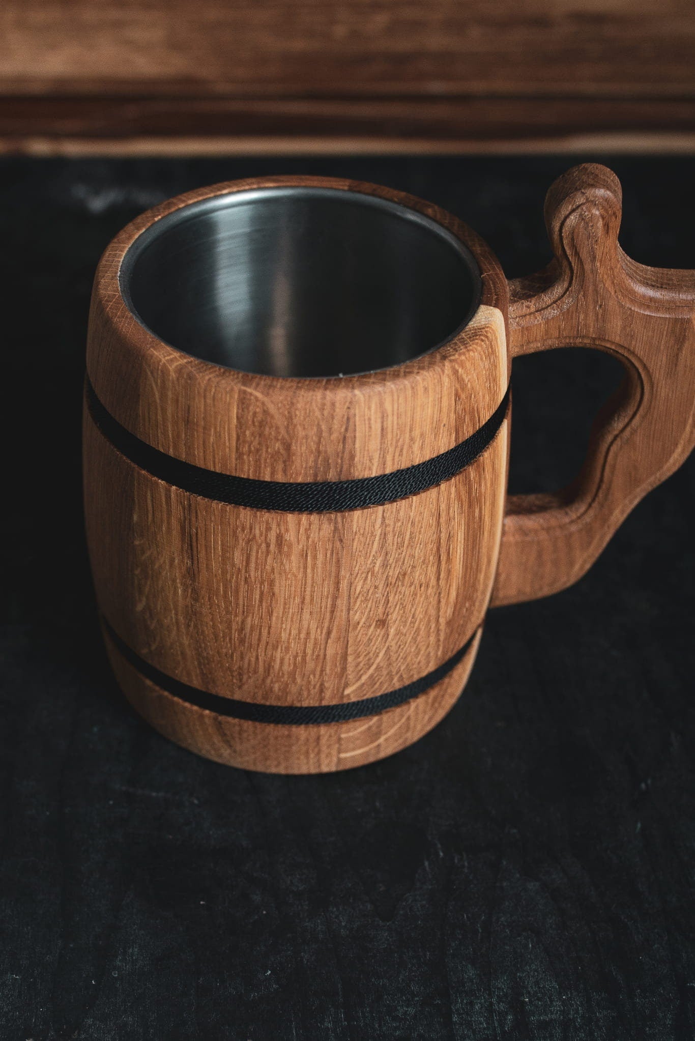 Fuck Off Bard – Oak Wooden Beer Mug for Fantasy Fans