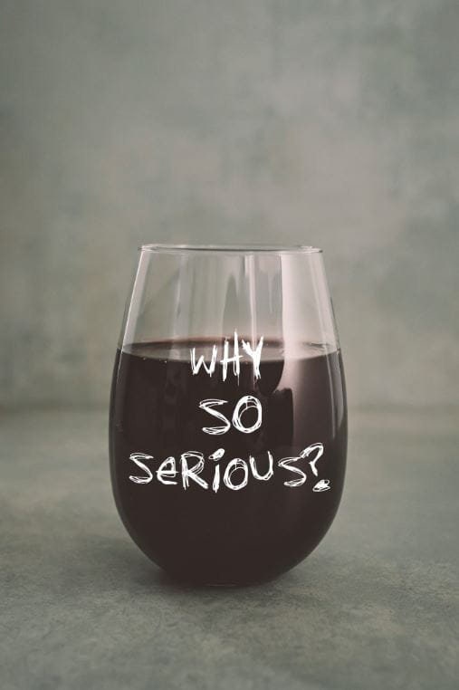 Joker-inspiriertes „Why so serious“-Weinglas, 500 ml/17 oz