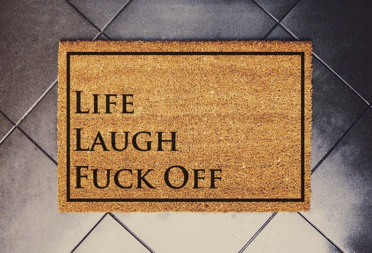Live Laugh F*ck Off Schuhe Fußmatte, Lustige Fußmatte, Lustige Türmatte, Geburtstagsgeschenk