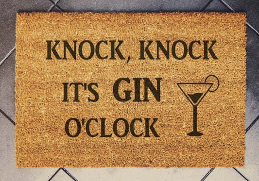 GIN O'CLOCK Schuhe Fußmatte, lustige Fußmatte, lustige Türmatte, Geburtstagsgeschenk, Hochzeitsgeschenk,