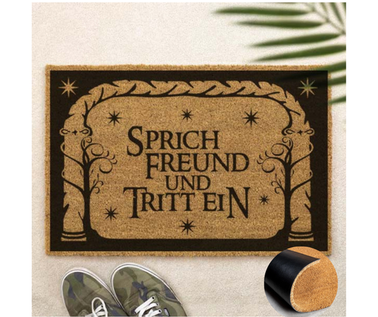 Sage „Freund“ und tritt ein – Fußmatte Herr der Ringe | Der Herr der Ringe Geschenk | Hobbit Geschenk |