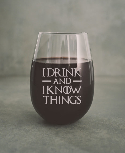 Game of Thrones „Ich trinke und ich weiß Dinge“ Weinglas 500 ml/17 oz
