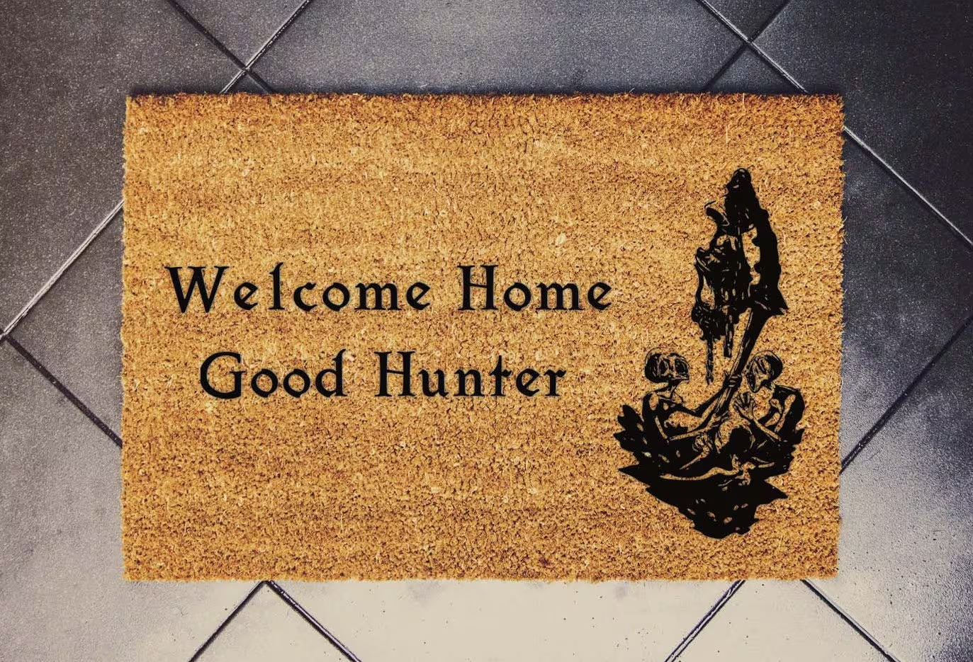Willkommen zu Hause, guter Jäger-Fußmatte | Bloodborne-Fußmatte | Geschenke für Gamer | Gamer-Fußmatte |